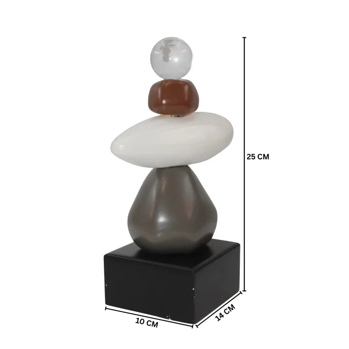 Modern Zen Stacked Stone Decor Sculpture Tabletop Organizer
