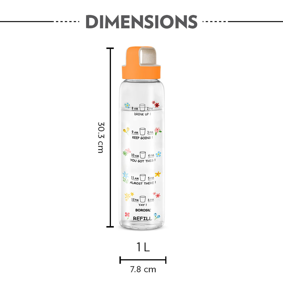 AM PM Clear Glass Bottle