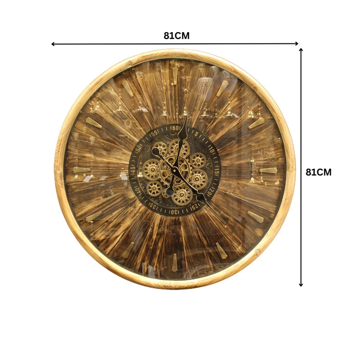 Rustic Wooden Wall Clock