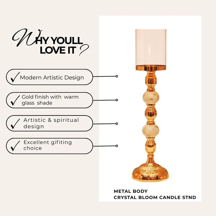 Gold Plated Hurricane Candle Holders