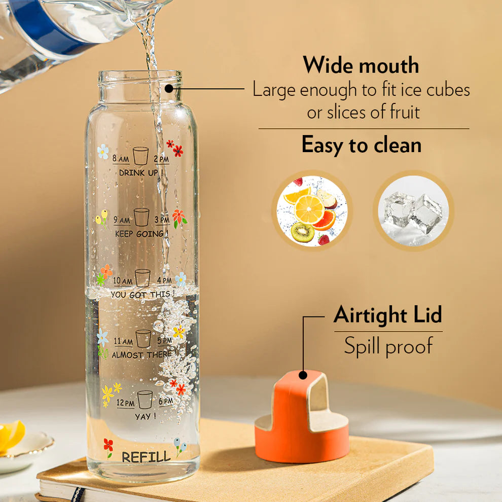 AM PM Clear Glass Bottle