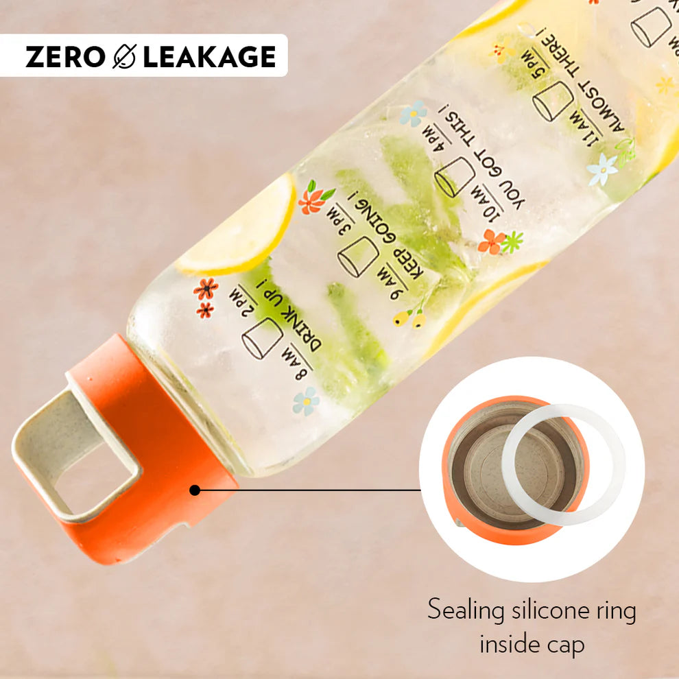 AM PM Clear Glass Bottle
