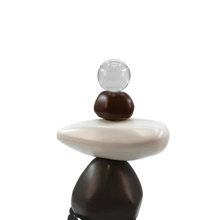 Modern Zen Stacked Stone Decor Sculpture Tabletop Organizer