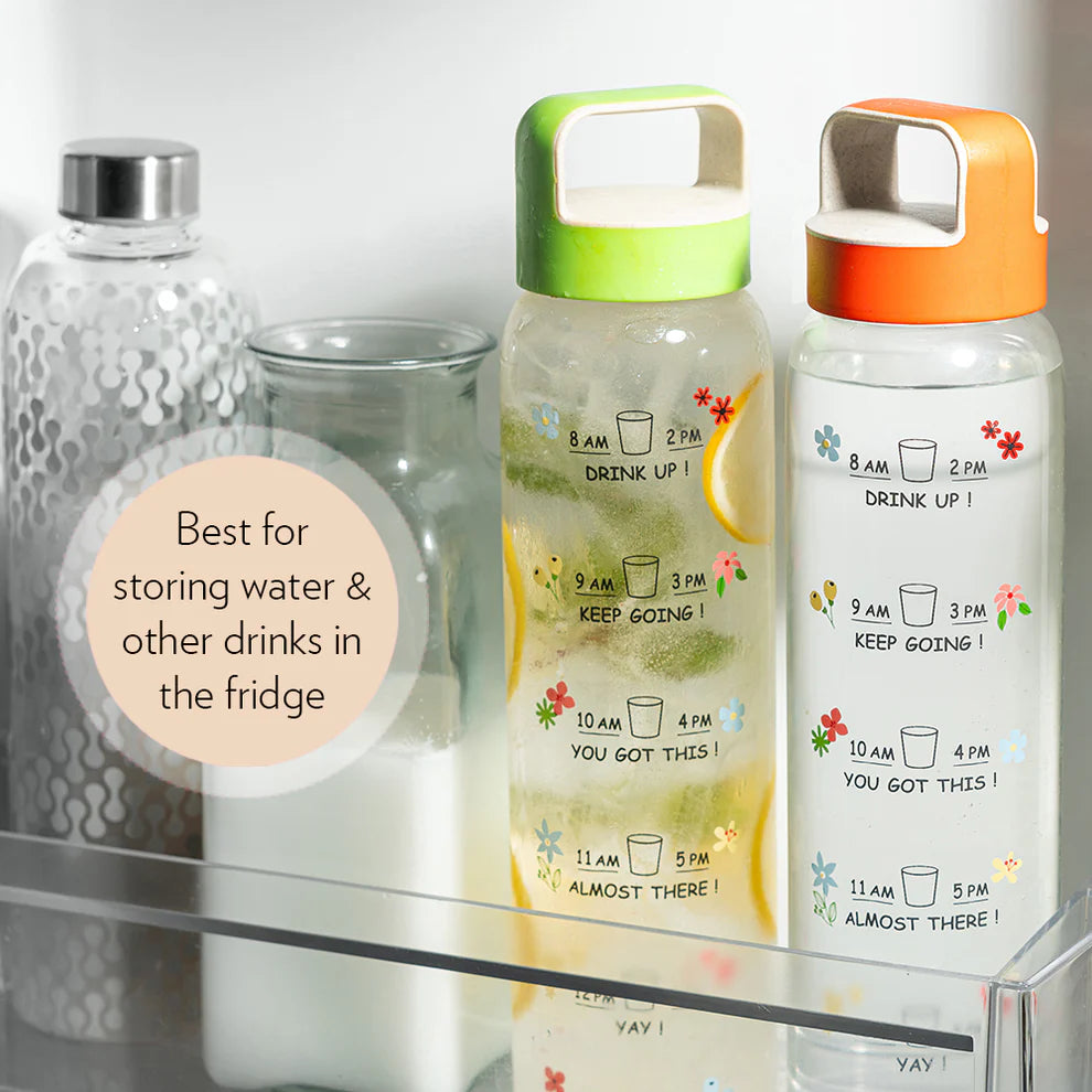 AM PM Clear Glass Bottle