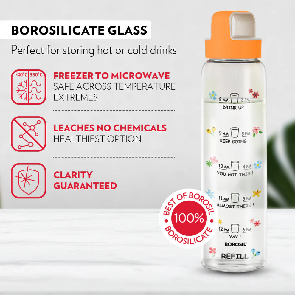 AM PM Clear Glass Bottle