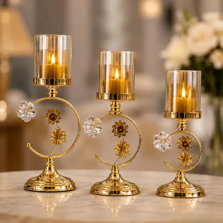 Floral Metal Tealight Stand for Home Décor