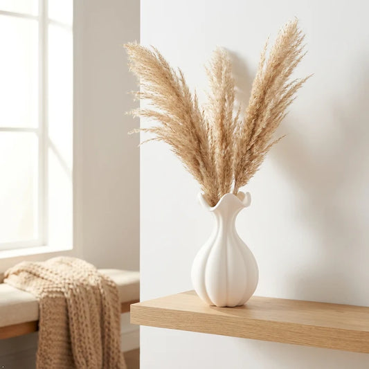 Organic Ruffled Neck Ceramic Vase