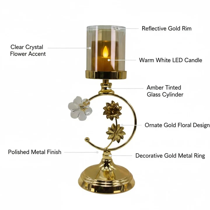 Floral Metal Tealight Stand for Home Décor