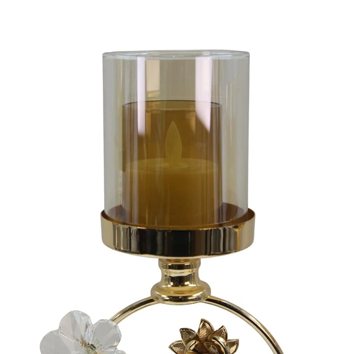 Floral Metal Tealight Stand for Home Décor