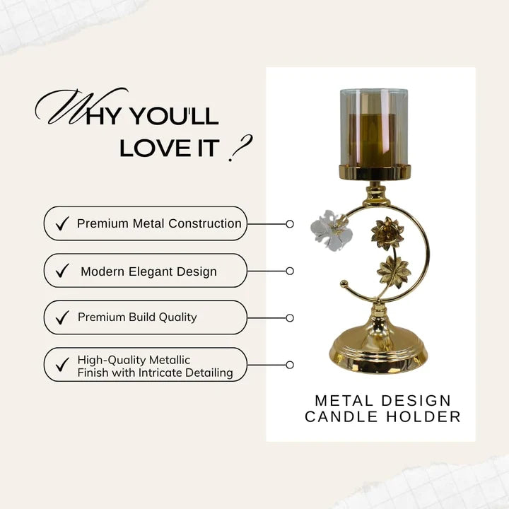 Floral Metal Tealight Stand for Home Décor
