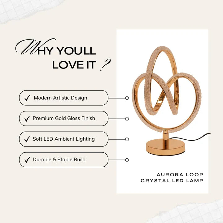 Infinity Oval Crystal LED Table Lamp