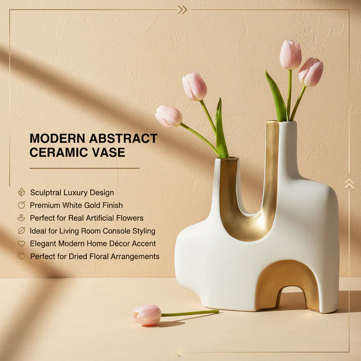 Dual Stem Ceramic Vase