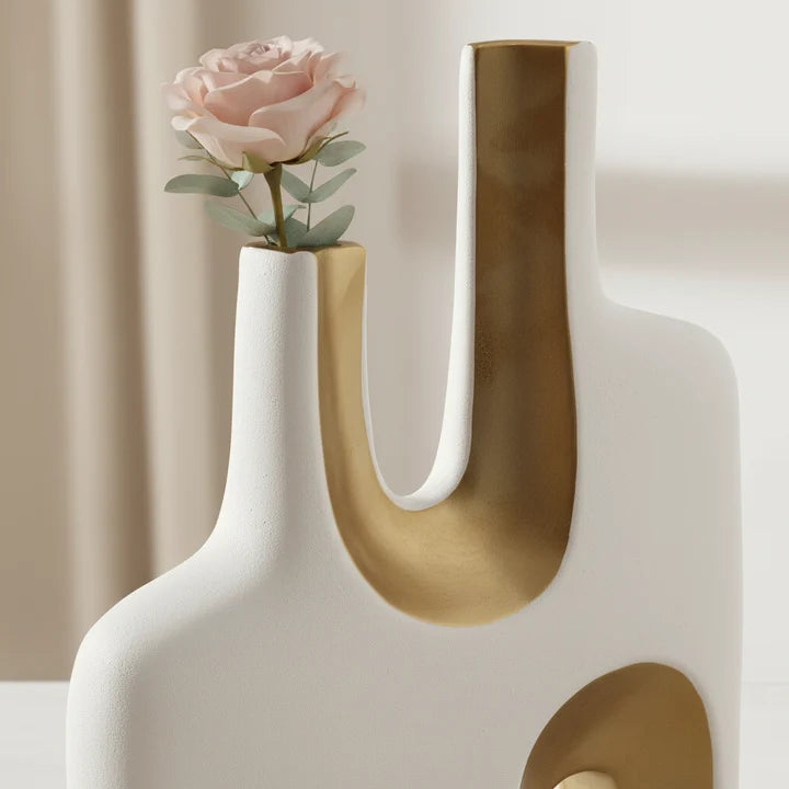 Dual Stem Ceramic Vase