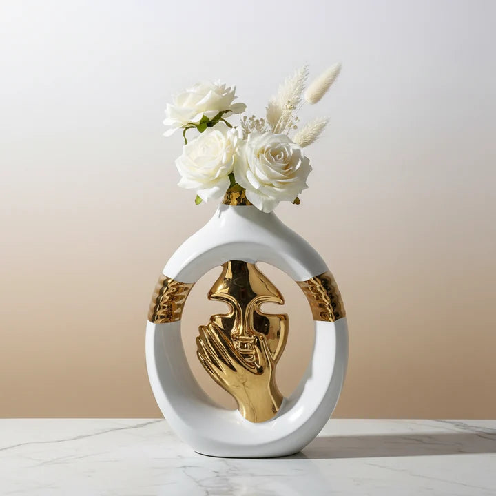 Abstract Face Ceramic Vase