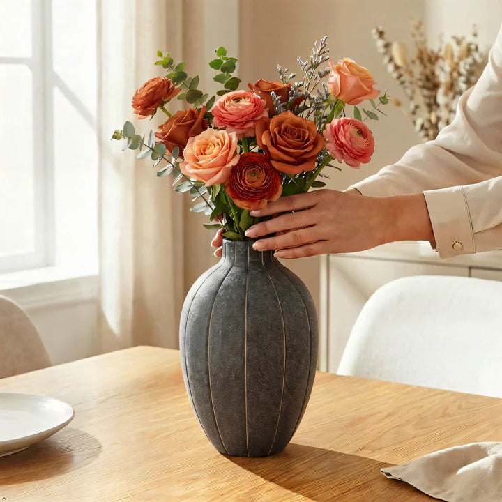 Ceramic Vase with Vertical groove