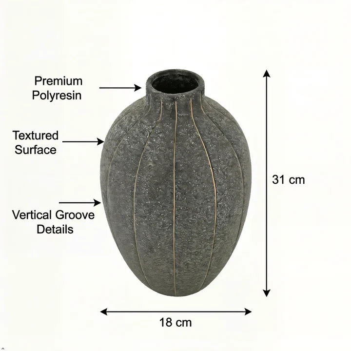 Ceramic Vase with Vertical groove