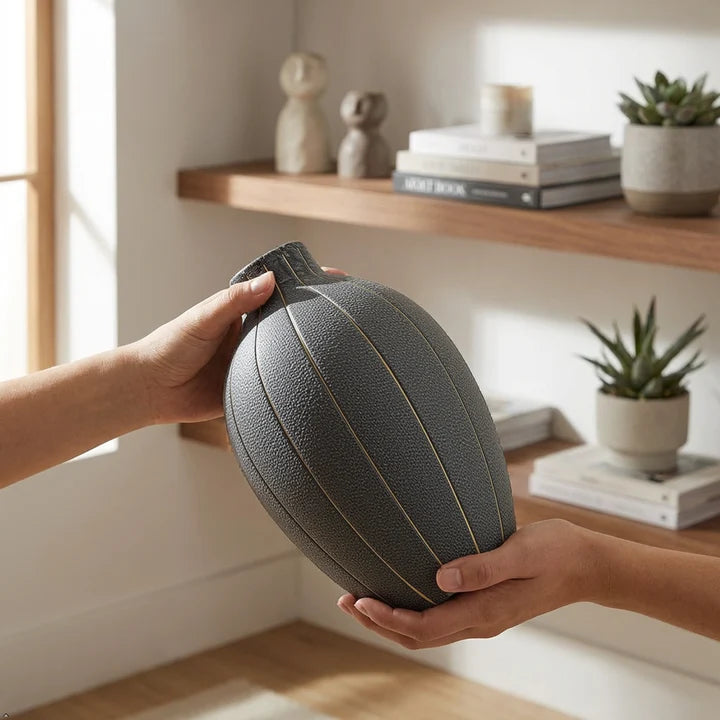 Ceramic Vase with Vertical groove