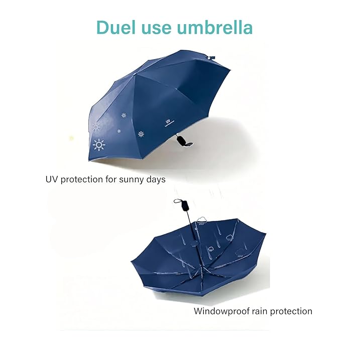 UV Umbrella for Sun & Rain – Auto Open/Close | Windproof | Travel-Friendly 3-Fold Design | SPF 50+ Coated | Big Canopy, Easy to Carry