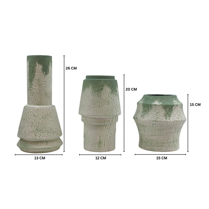 Modern Textured Ceramic Vase Set
