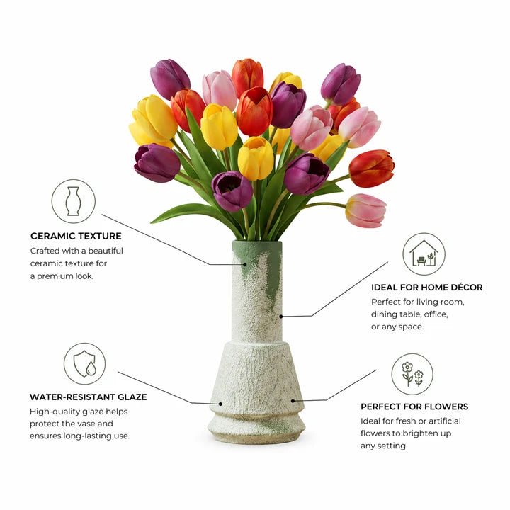 Modern Textured Ceramic Vase Set
