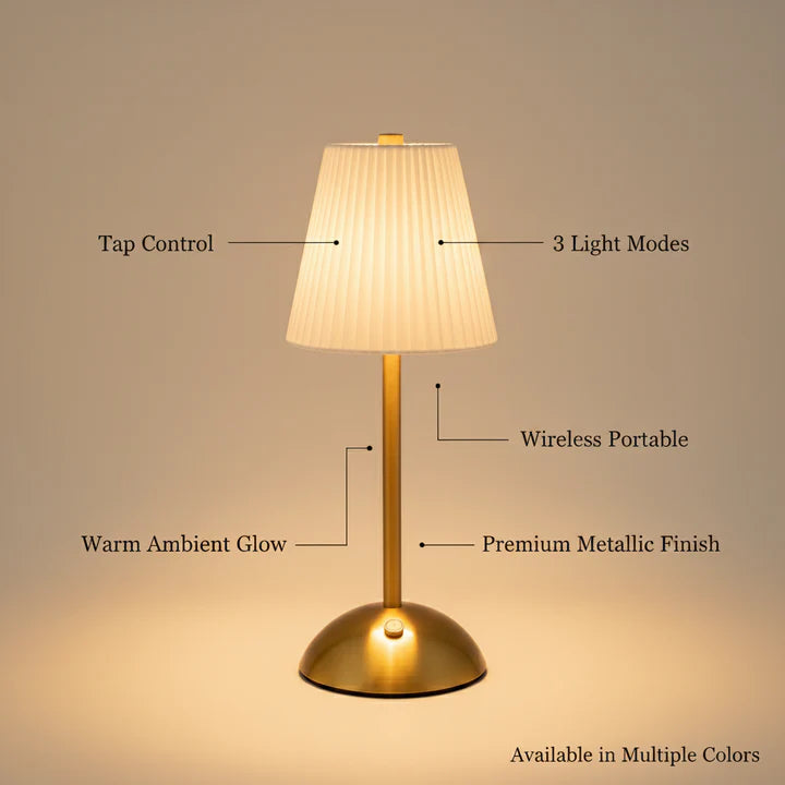 LuxeGlow Tap Lamp – Classic Cream Edition