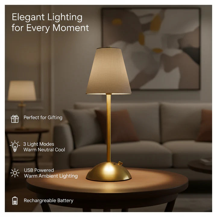 LuxeGlow Tap Lamp – Premium Metal Ambient