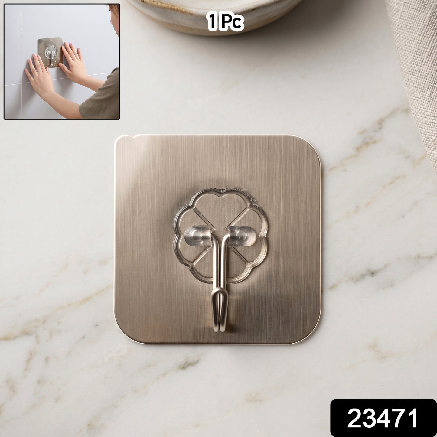 Self Adhesive Plastic Wall Hook For Bathroom (1 Pc)