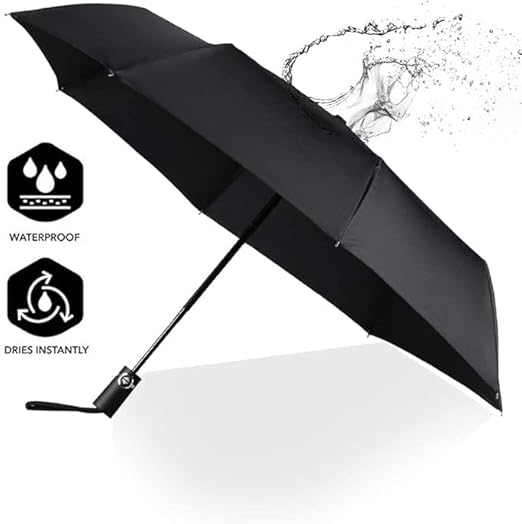 UV protection Umbrella Automatic open close for rain and sun protection 3 fold umbrella for men women kids boys girls big size large three fold stylish folding under windproof travel Black colour
