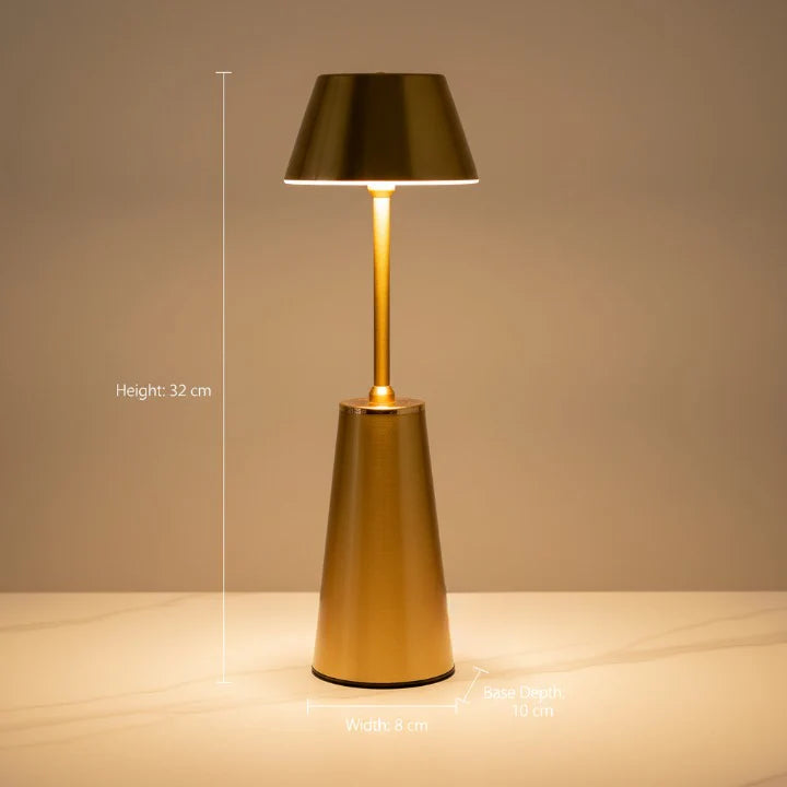 Luxury Gold Metallic Tap Lamp – Warm Ambient Touch Light