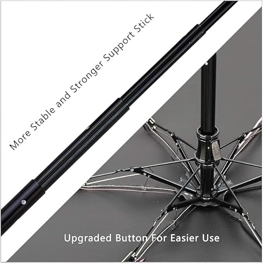 UV protection Umbrella Automatic open close for rain and sun protection 3 fold umbrella for men women kids boys girls big size large three fold stylish folding under windproof travel Black colour