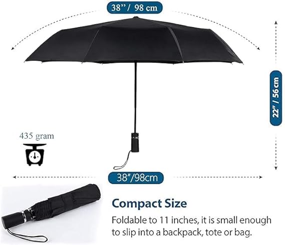 UV protection Umbrella Automatic open close for rain and sun protection 3 fold umbrella for men women kids boys girls big size large three fold stylish folding under windproof travel Black colour
