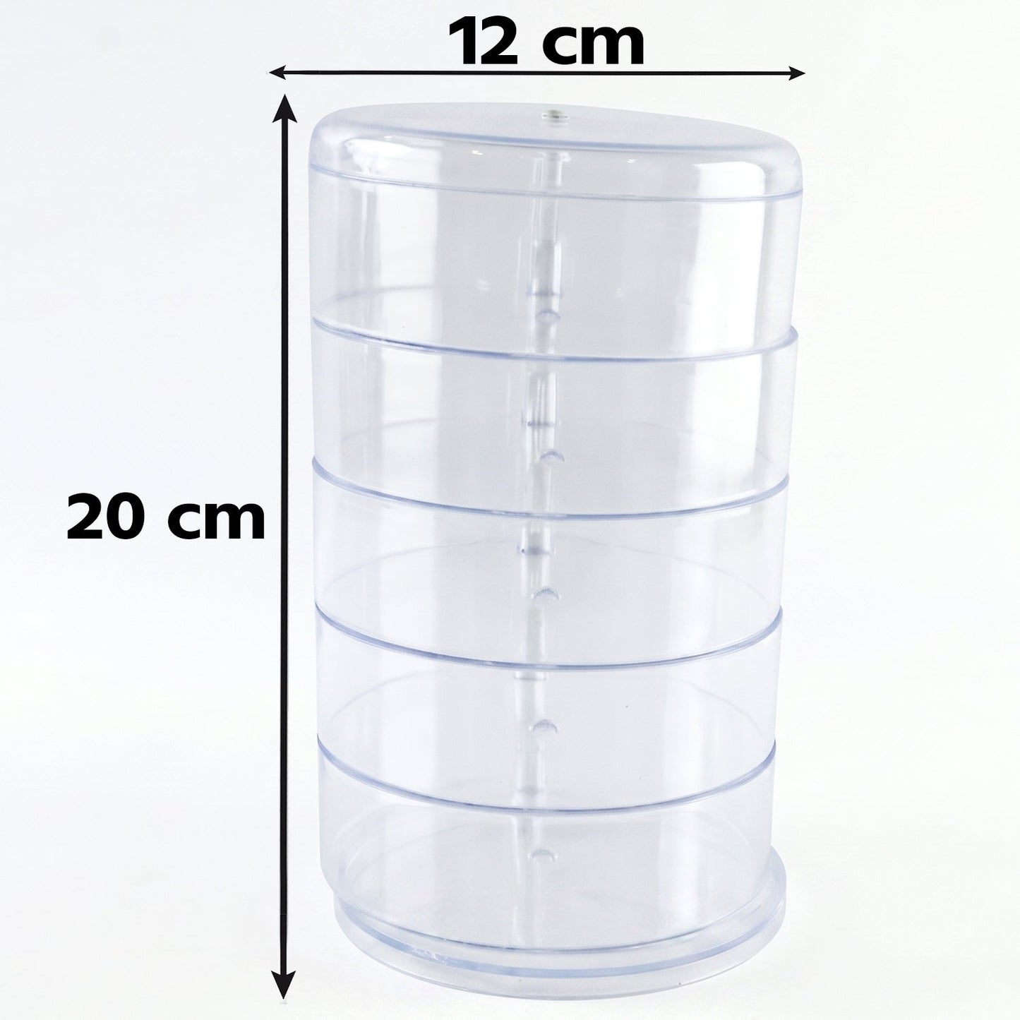 5 Layer Rotating Jewelry Storage Box Organizer For Rings Earrings Watches (1 Pc)