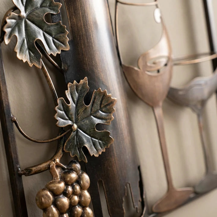 FC "Time for Wine" Metal Wall Art Décor